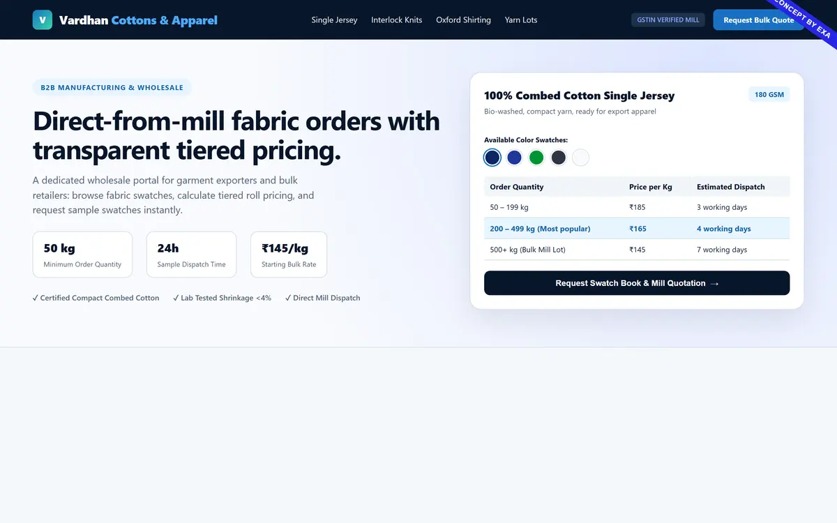 Illustration for Textile and apparel wholesale portal